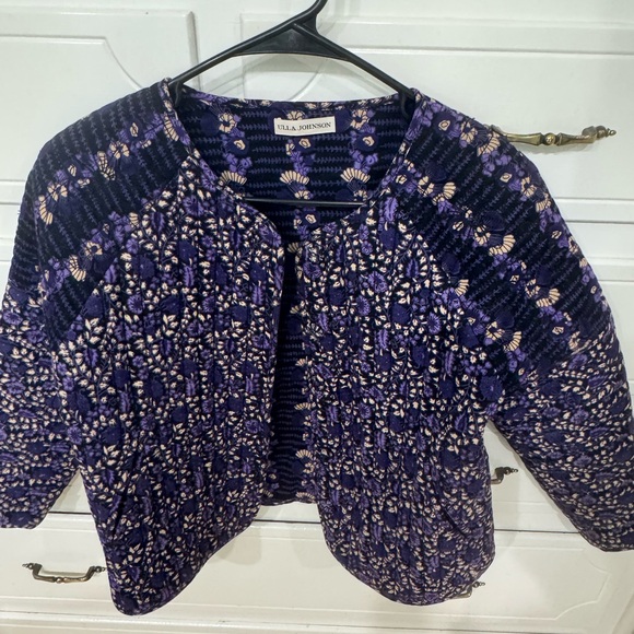 Ulla Johnson Jackets & Blazers - Ulla Johnson Floral Purple and Black Top